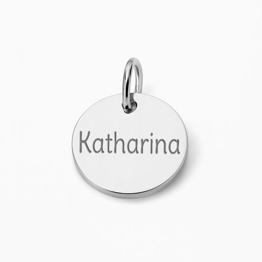 Runder Coin Charm | graviert mit Name
