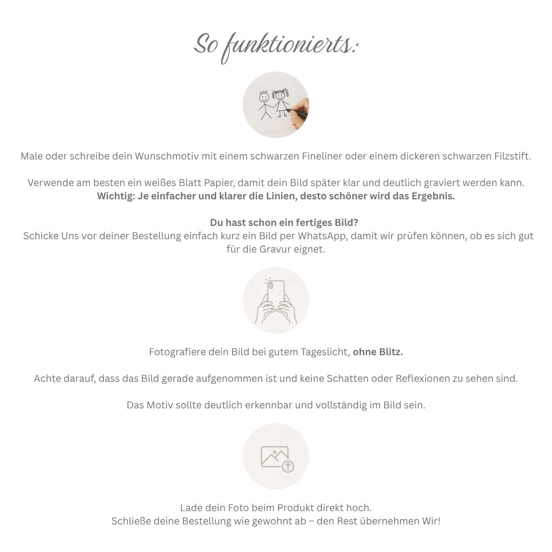 Gravur-Halskette mit eigener Zeichnung – personalisiert aus Edelstahl