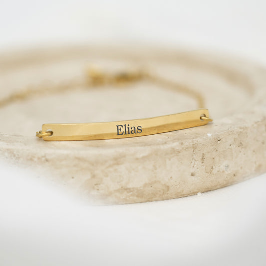 Armkettchen langes Plättchen | mit Namensgravur