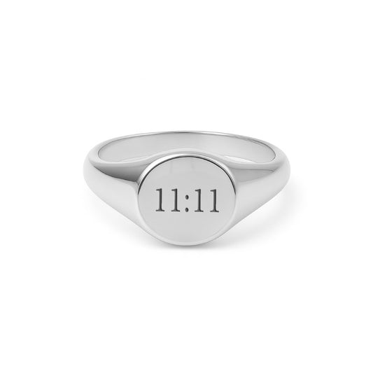 Eckiger Siegelring | mit Engelszahl Gravur