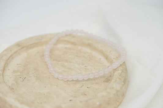 Rosenquarz Edelsteinarmband | Kugelarmband 3mm