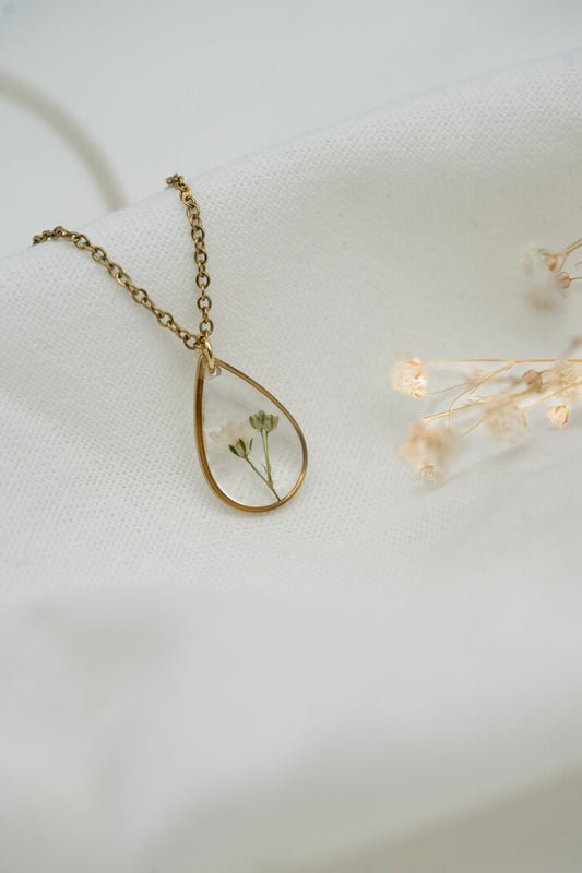 Halskette Schleierkraut transparent | Tropfen