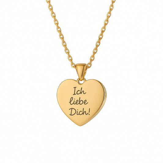 Gravierte Herz-Halskette mit eigener Handschrift