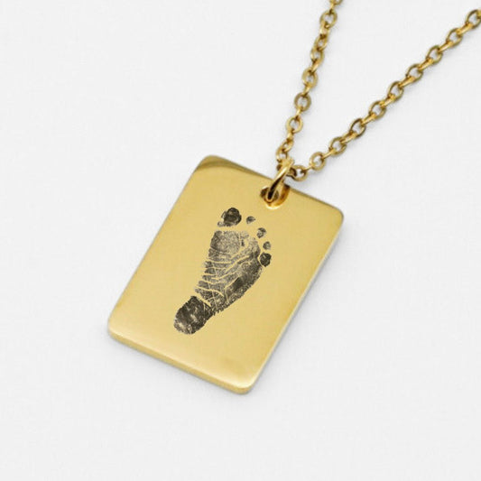 Gravierte Baby-Fußabdruck Halskette