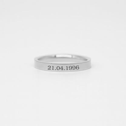 Schmaler Ring | mit Datum Gravur