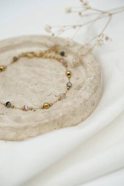 Armkettchen mit buntem Turmalin | Edelstahl