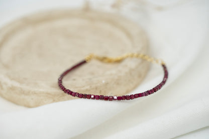 Armkettchen mit Granat| Edelstahl