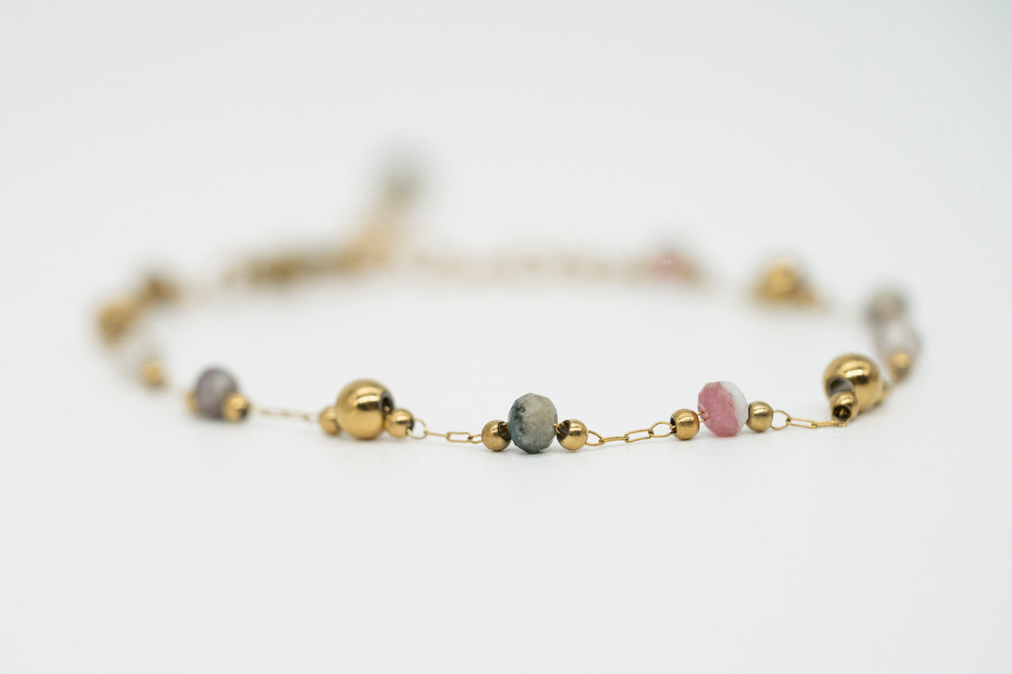 Armkettchen mit buntem Turmalin | Edelstahl