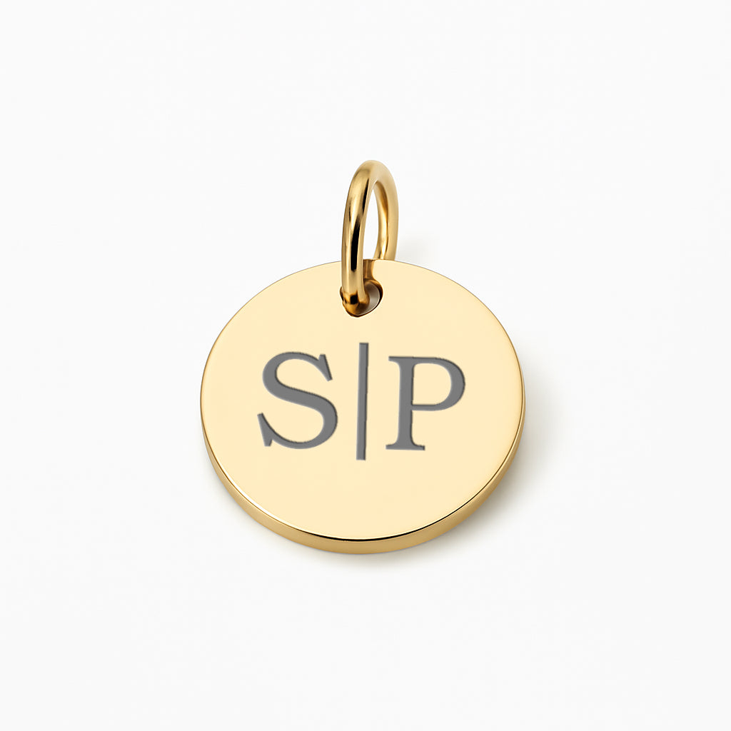 Runder Coin Charm |  graviert mit Initialien