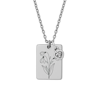 Anhänger Platte Geburtsblume inkl. Geburtsstein