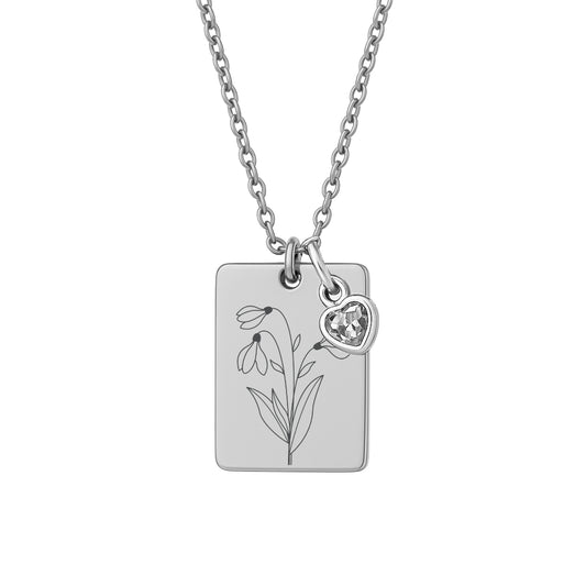 Anhänger Platte Geburtsblume inkl. Geburtsstein