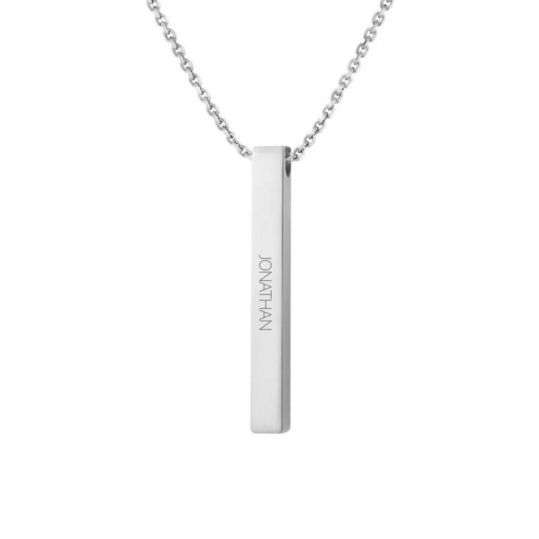 Personalisierte Stäbchen-Halskette mit individueller Namensgravur