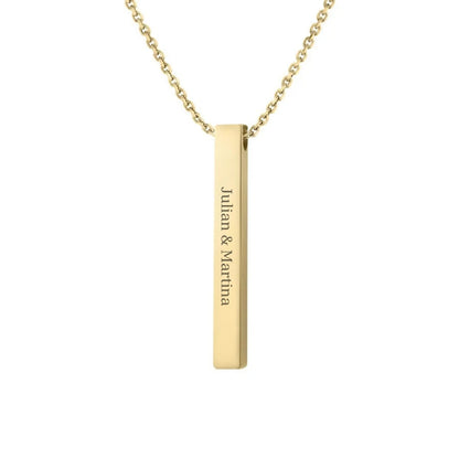 Personalisierte Stäbchen-Halskette mit individueller Namensgravur