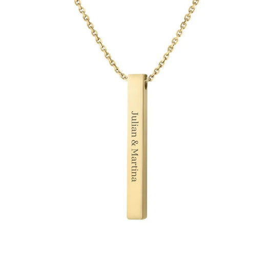 Personalisierte Stäbchen-Halskette mit individueller Namensgravur