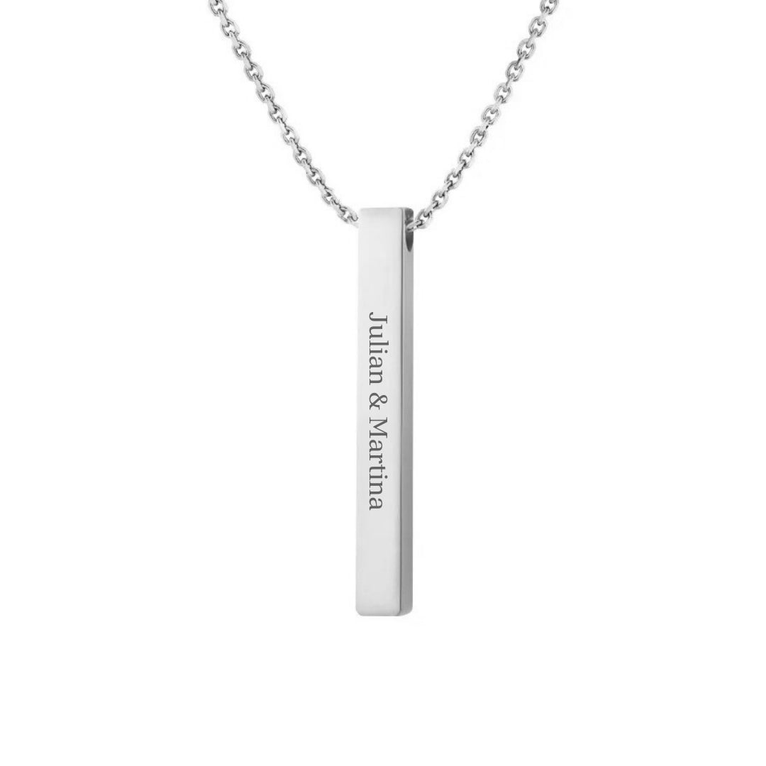 Personalisierte Stäbchen-Halskette mit individueller Namensgravur