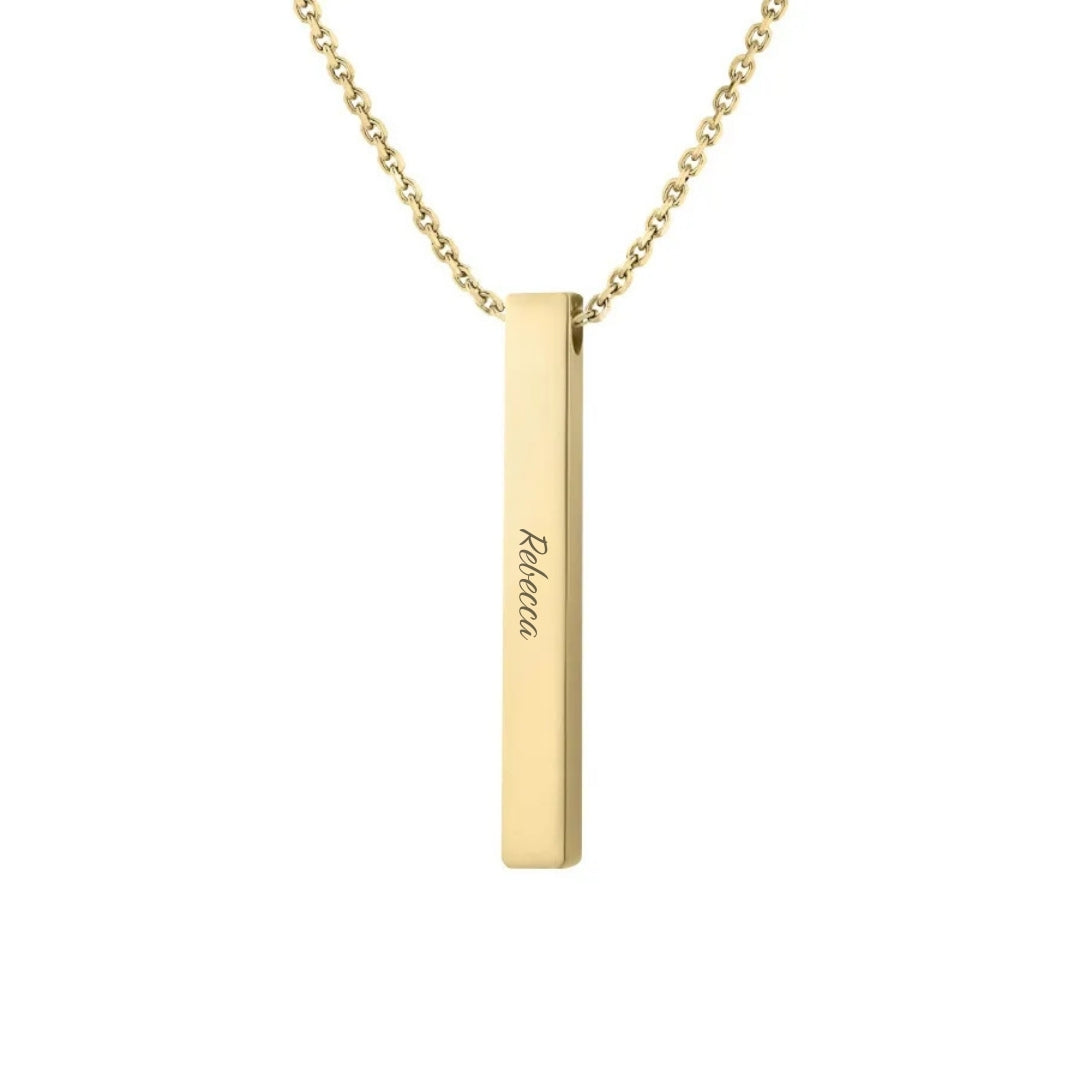 Personalisierte Stäbchen-Halskette mit individueller Namensgravur