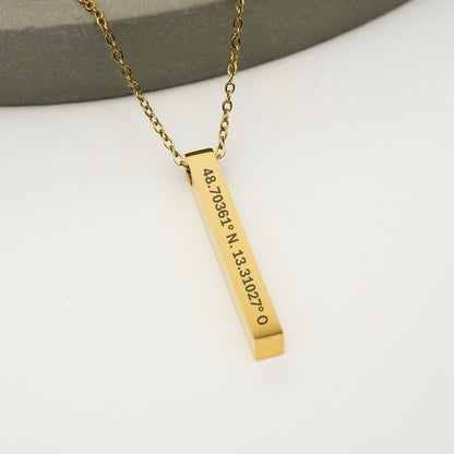 Gravurkette mit Koordinaten