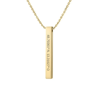 Gravurkette mit Koordinaten