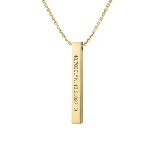 Gravurkette mit Koordinaten