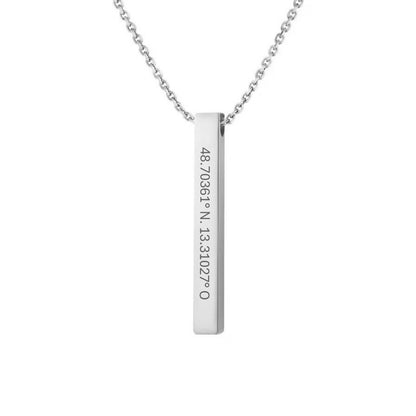 Gravurkette mit Koordinaten