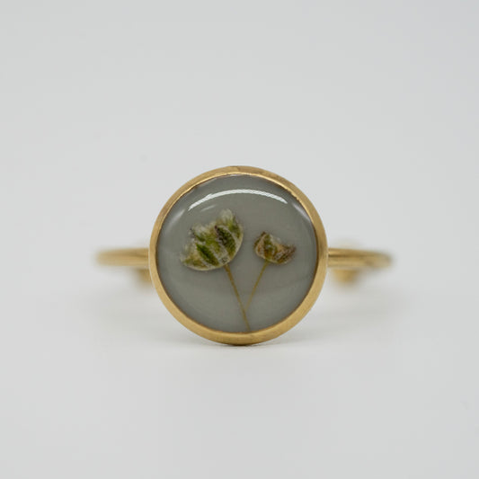 Ring mit echtem Schleierkraut | verstellbar