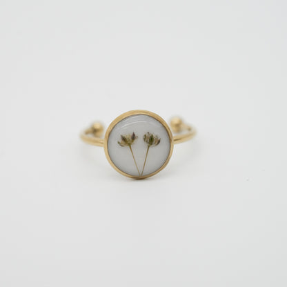 Ring mit echtem Schleierkraut | verstellbar