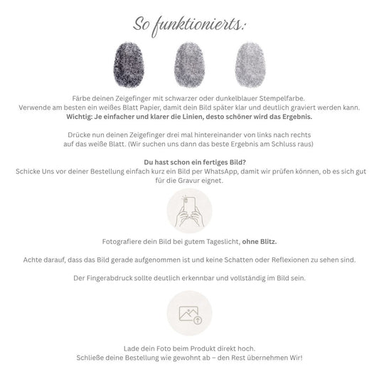 Gravierte Herz Halskette mit Fingerabdruck