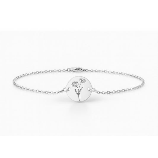 Armkettchen mit Gravur | Coin Geburtsblume