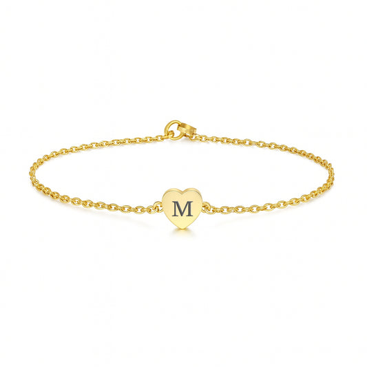 Armkettchen mini Herz | mit Buchstaben Gravur