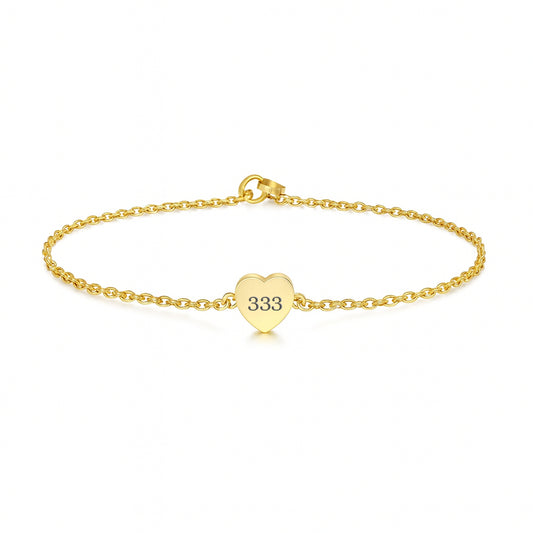 Armkettchen mini Herz | mit Engelszahl Gravur