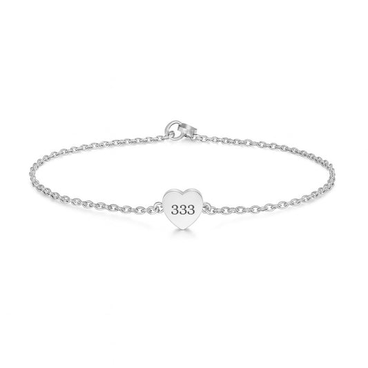Armkettchen mini Herz | mit Engelszahl Gravur