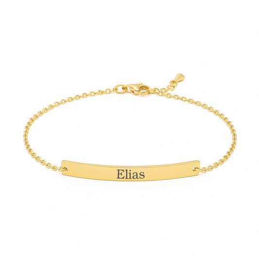 Armkettchen langes Plättchen | mit Namensgravur