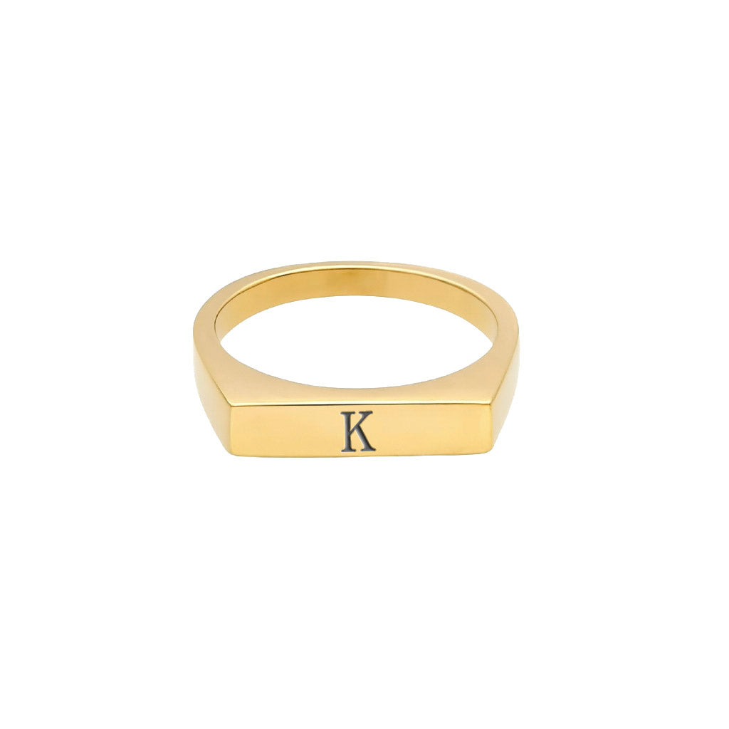 Eckiger Siegelring | mit Buchstaben Gravur