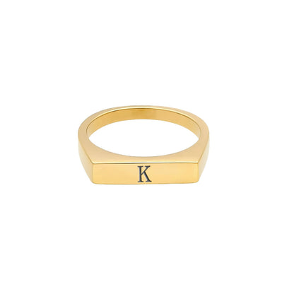 Eckiger Siegelring | mit Buchstaben Gravur