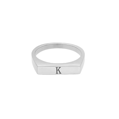 Eckiger Siegelring | mit Buchstaben Gravur