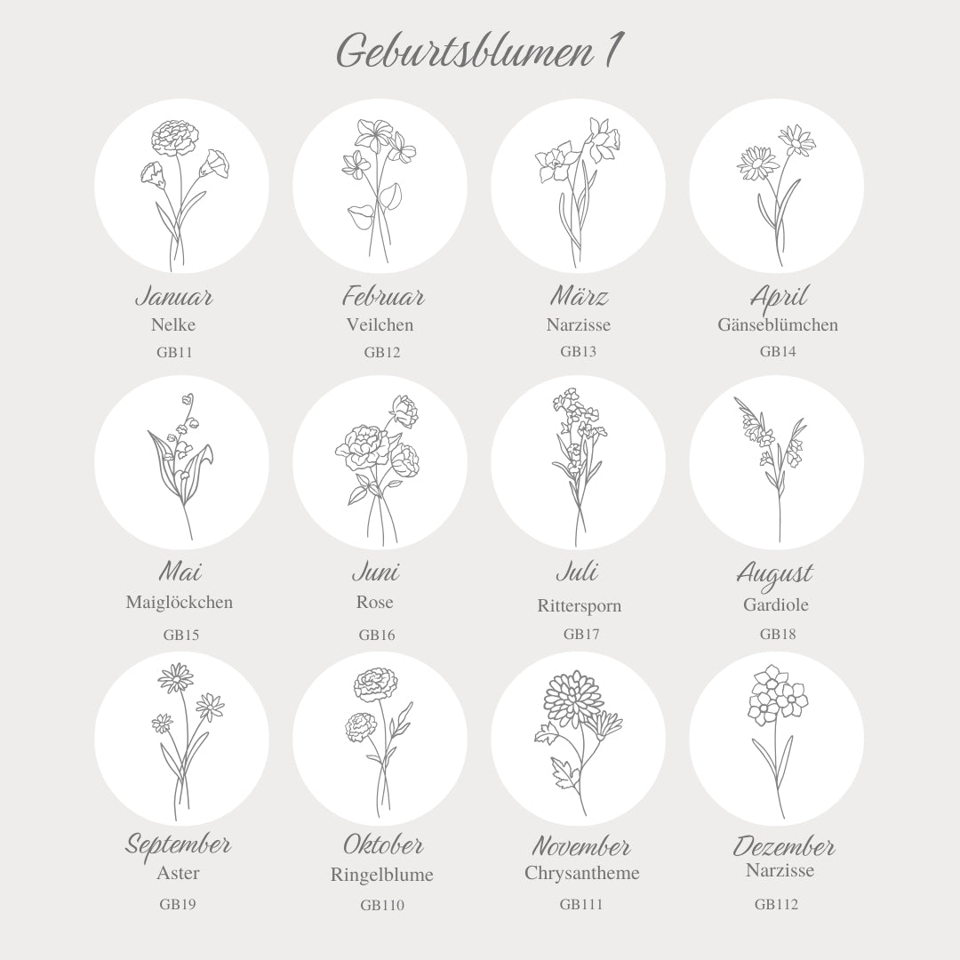 Armband mit Gravur | gravierte Geburtsblume