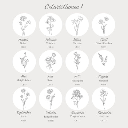 Armband mit Gravur | gravierte Geburtsblume
