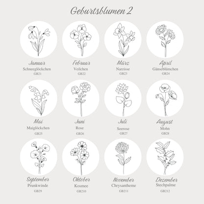 Armband mit Gravur | gravierte Geburtsblume