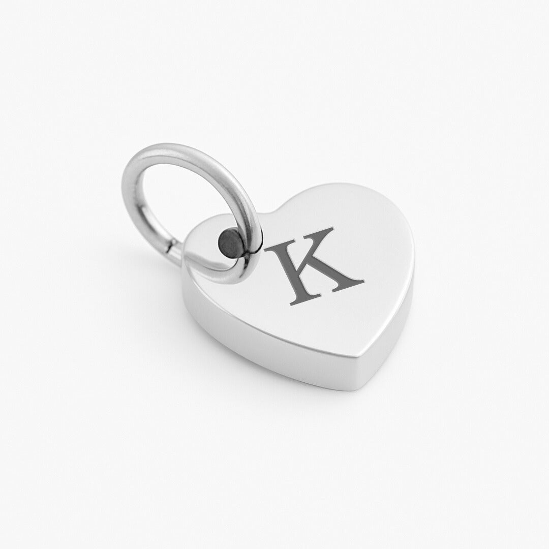 Mini Herz Charm | graviert mit Buchstabe