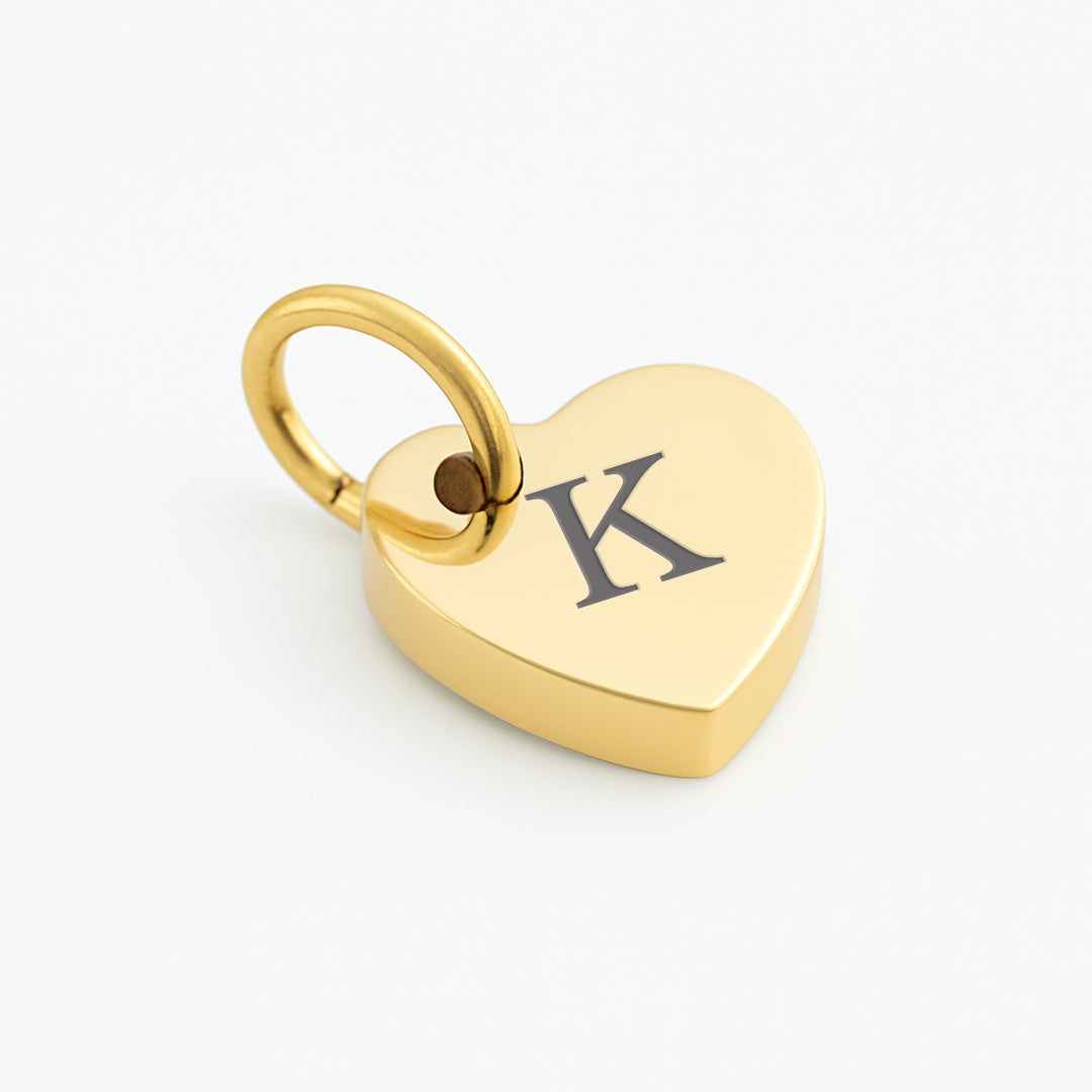 Mini Herz Charm | graviert mit Buchstabe