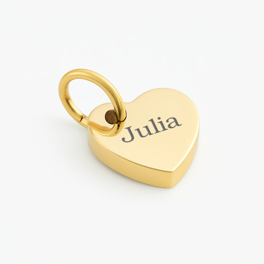 Mini Herz Charm | graviert mit Name