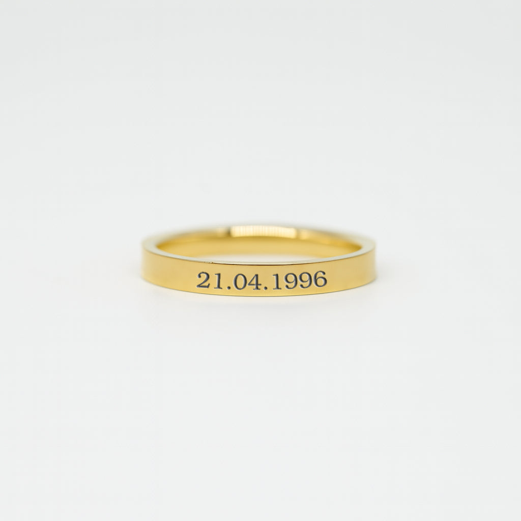 Schmaler Ring | mit Datum Gravur