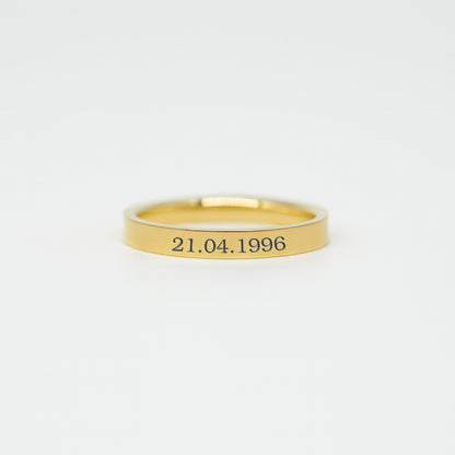 Schmaler Ring | mit Datum Gravur