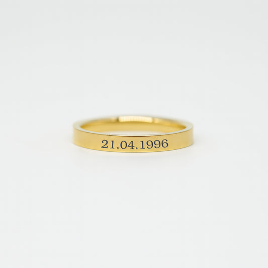 Schmaler Ring | mit Datum Gravur