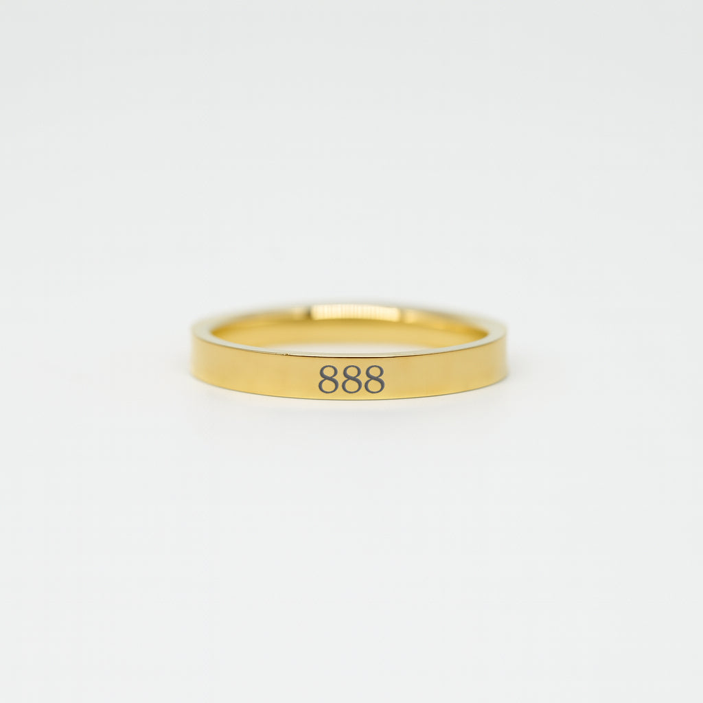 Schmaler Ring | mit Engelszahl Gravur