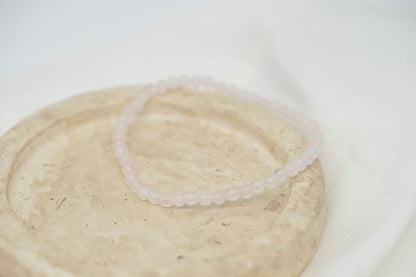 Rosenquarz Edelsteinarmband | Kugelarmband 3mm