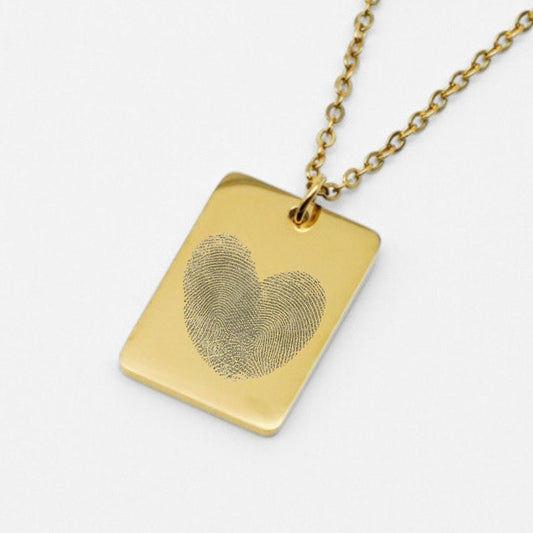 Fingerabdruck-Halskette mit Herzgravur – Zwei Abdrücke, ein Symbol