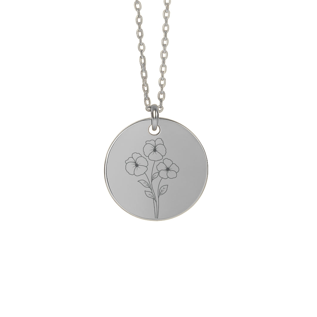 Halskette mit Geburtsblume – Gravierte Kette mit floraler Bedeutung