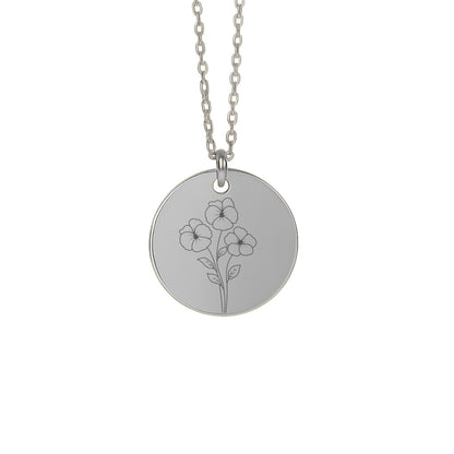 Halskette mit Geburtsblume – Gravierte Kette mit floraler Bedeutung