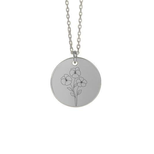 Halskette mit Geburtsblume – Gravierte Kette mit floraler Bedeutung